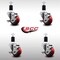Service Caster 3'' SS Red Poly Swivel 1-1/2'' Expanding Stem Caster Set with Brake, 4PK SCC-SSEX20S314-PPUB-RED-TLB-112-4 - alternate 3